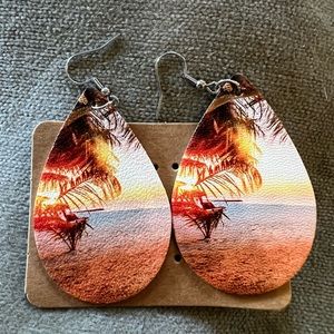 Faux leather earrings $6 each or 3 for $15